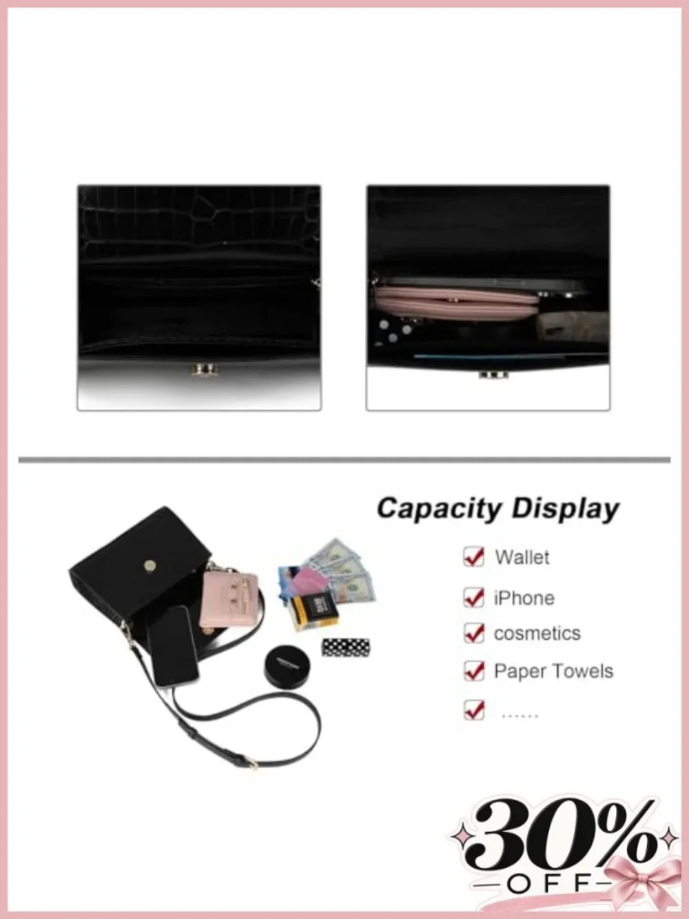 Small Crossbody Purse PU Leather Top Handle Shoulder Bag Adjustable Strap